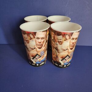 WWE 2011 Wrestling Superstars Plastic Collectors Cup CM Cena Cotton Set Of 4